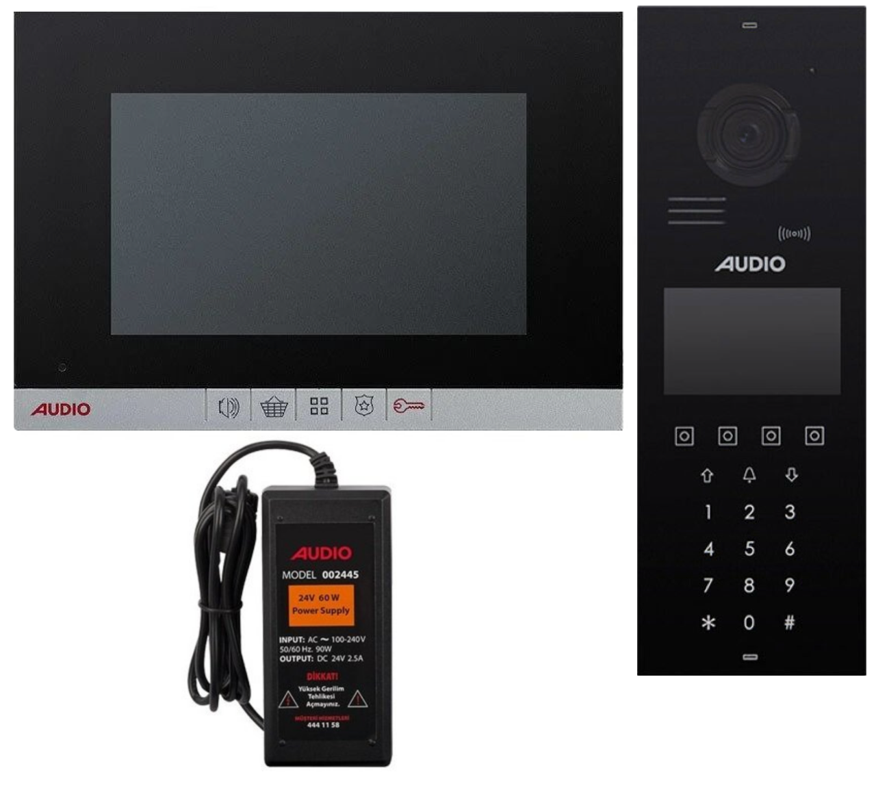 Audio 7 İnç Dokunmatik Diafon Ekranı